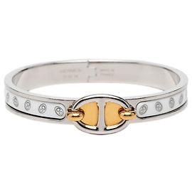 Pulseira Hermès White Narrow Chaine d Ancre Maillon Enamel Clic PM Outro