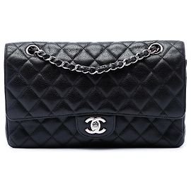 Chanel Black Medium Classic Caviar Double Flap Schwarz