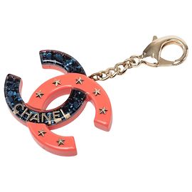 Portachiavi e Charm per Borsa Chanel Black CC Star Motif Resina Nero