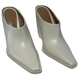 Bottega Veneta Tex Pump Mules in White Leather White