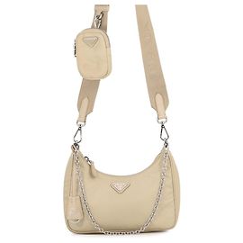 Prada Re-Edition 2005 Re-Nylon Shoulder Bag Beige