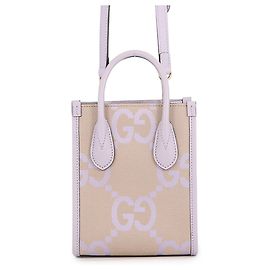 Mini sac cabas Gucci Jumbo GG Canvas Beige Violet