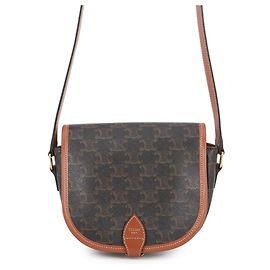 Céline Sac à l'épaule Celine Medium Folco Triomphe Marron