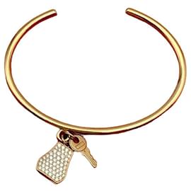 Hermès Kelly Clochette Diamond Bracelet in 18K Gold Golden