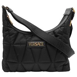 Borsa a tracolla hobo Versace Tag Nero