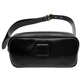 Bolsa tiracolo de couro Miu Miu Preto