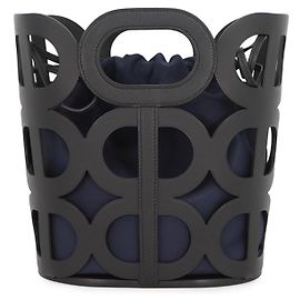 Hermès Kara Handbag Black and Navy Blue Silk Black Navy blue