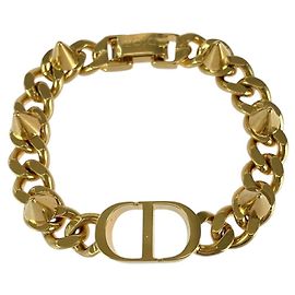 Pulseira Dior 30 Montaigne com logótipo CD dourado Dourado Metálico
