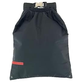 Prada Nylon Backpack Black Silver Hardware Black