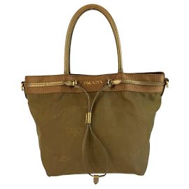 Sac cabas en jacquard de nylon Prada Khaki Vert