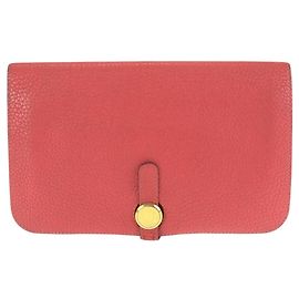 Hermès Cartera larga Hermes Dogon GM Roja Roja