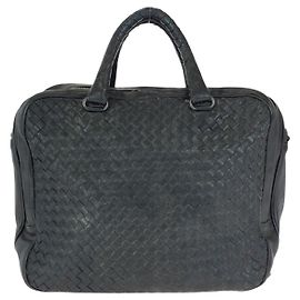 Bottega Veneta Leather Briefcase Black Black