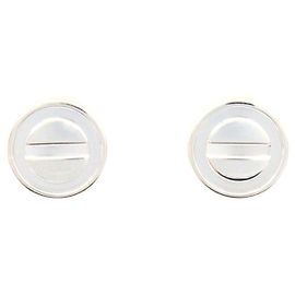 Pendientes Cartier Love K18WG Oro Blanco Plata Metálico