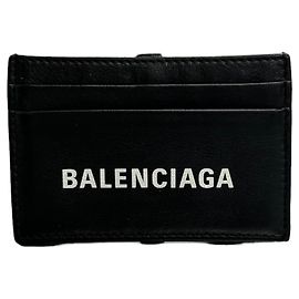 Balenciaga Leather Card Case Black