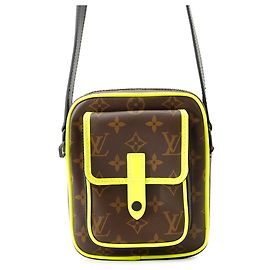 Sac à épaule Louis Vuitton Monogram Macassar Marron Noir Jaune