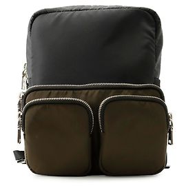 Mochila Prada de nylon e borracha preto cáqui Preto Caqui