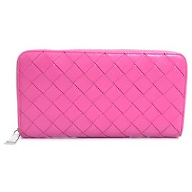 Bottega Veneta Pink Leather Long Wallet Pink
