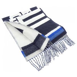 Louis Vuitton Cashmere Stole Black White Blue