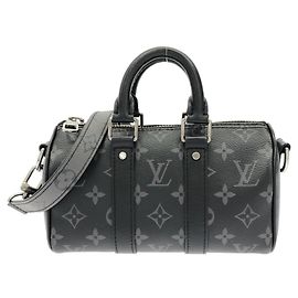 Borsa Boston Louis Vuitton Monogram Eclipse Reverse Keepall XS Nero
