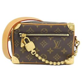 Bolso de hombro Louis Vuitton Monogram Mini Soft Trunk Castaño