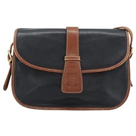 Céline Celine Flap Shoulder in pelle Nero