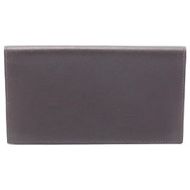 Hermès Hermes Citizen Twill Long Silk In Ebene Bi-fold Wallet Brown