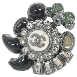 Chanel Ring Band Schwarz Grün Silber Weiß Schwarz Silber Weiß Andere Grün