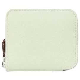 Hermès Hermes COLLIER DE CHIEN Silk In Compact Wallet Blue Green