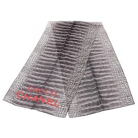 Chanel CHANEL CROCO Pañuelo de seda Negro Roja Multicolor