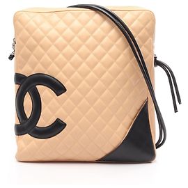Borsa a tracolla Chanel Cambon Line Large Pochette Nero Beige
