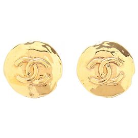 Boucles d'oreilles puces Chanel Coco Mark plaqué or Doré