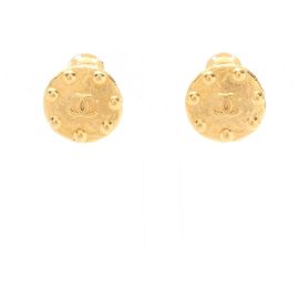 Orecchini a clip rotondi Chanel Coco Mark Dot D'oro