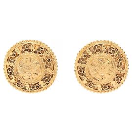 Boucles d'oreilles rondes Chanel Coco Mark Doré