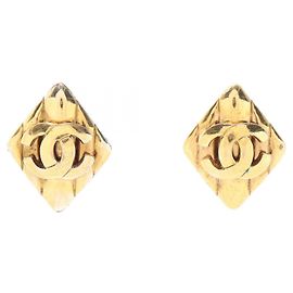 Boucles d'oreilles clip Chanel Coco Mark plaqué or Doré