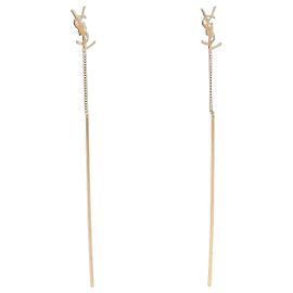 Yves Saint Laurent Gold Plated Stud Earrings Golden