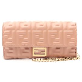 Bolsa de Ombro Fendi FF Logo Rosa
