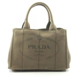 Sac cabas Prada Canapa en toile kaki Kaki