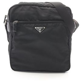 Borsa a tracolla con logo Triangle Prada Nero