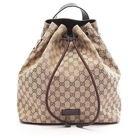 Gucci GG Canvas Backpack/Handbag Brown Beige