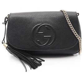 Borsa a Spalla Gucci Soho Interlocking G Nero