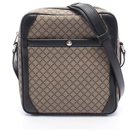 Bolsa de Ombro Gucci Diamante Marrom Preto Bege