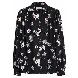 Valentino Camicetta in seta floreale Pre-Fall 2017 Nero Rosa