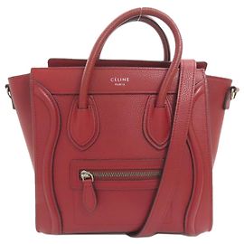 Céline Celine Luggage Nano 2-Way Handtasche Rot