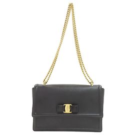 Borsa a tracolla Salvatore Ferragamo Vara Ribbon Nero