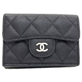 Chanel Matelassé Tri-fold Wallet Black