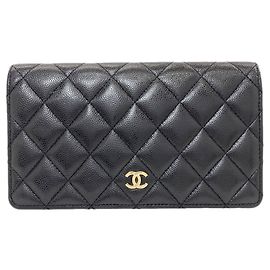 Chanel Matelassé Long Wallet Black