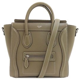 Céline Bolsa de mão 2-Way Celine Luggage Nano em couro de bezerro marrom Marrom