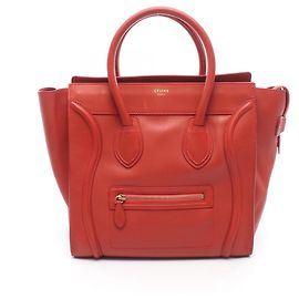 Céline Celine Luggage Mini Shopper Handbag Red