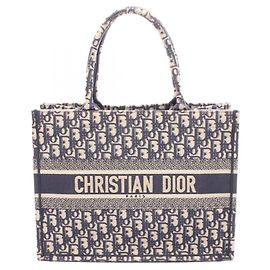 Christian Dior Dior BOOK TOTE Tote Bag Medium Beige Blu navy