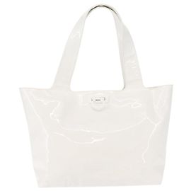 Salvatore Ferragamo Gancini Tote Patent leather White